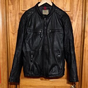 Trapper Men's Black Leather Jacket